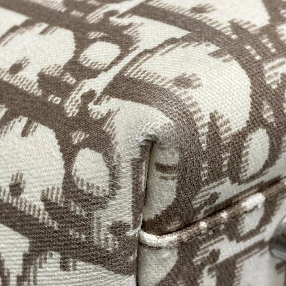 Auth DIOR/ChristianDior Flower,Trotter - Cream Dark Brown Multi Canvas Leather - Picture 3 of 16